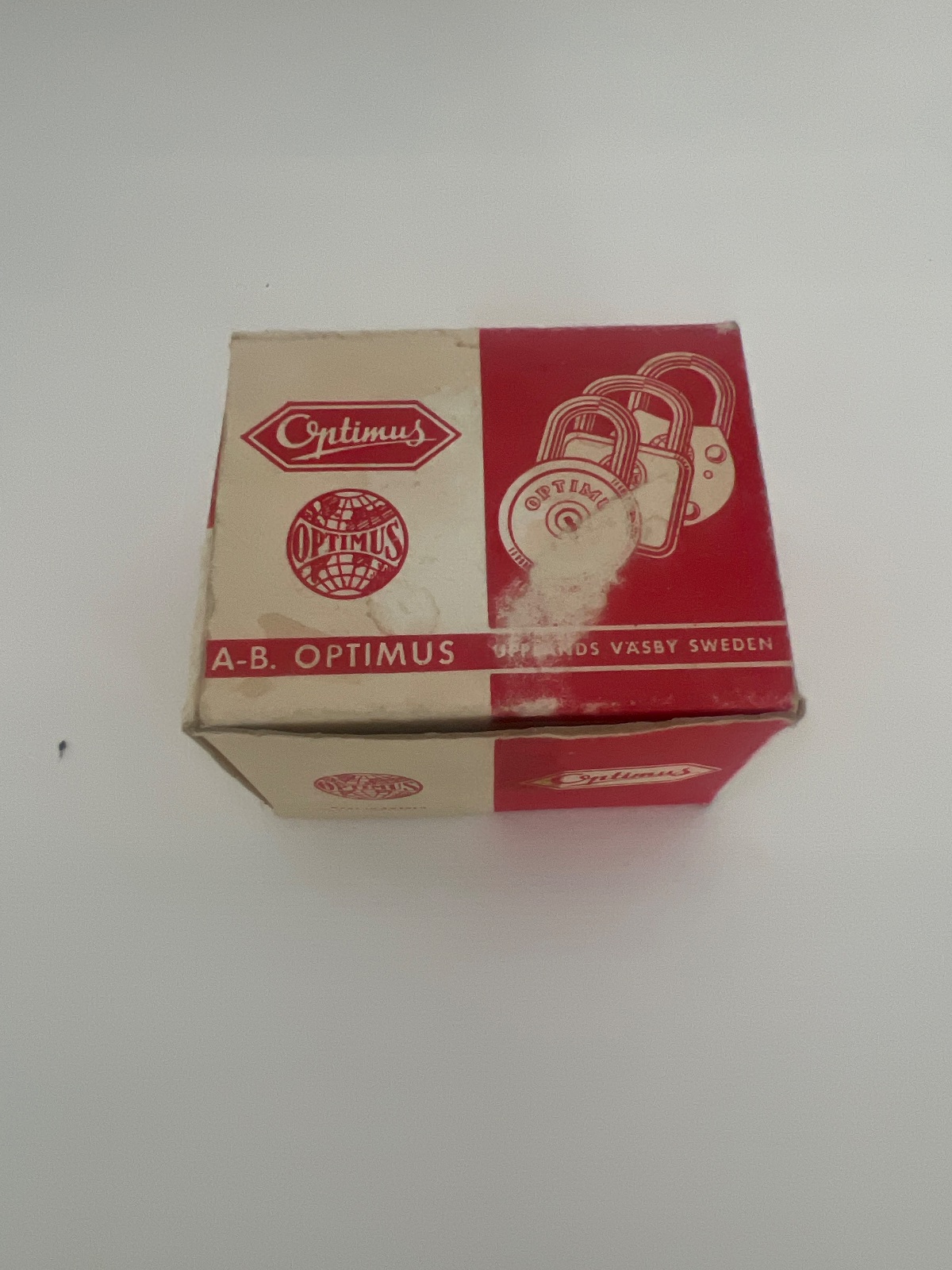 Vintage Optimus hänglås i originalkartong